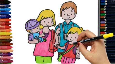 Dibujo de una familia comiendo. Dibujo De Familia Para Colorear Facil - páginas para colorear