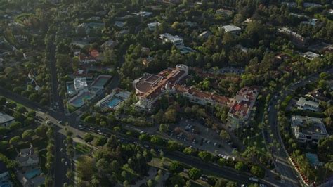 76k Stock Footage Aerial Video Of The Beverly Hills Hotel In Beverly