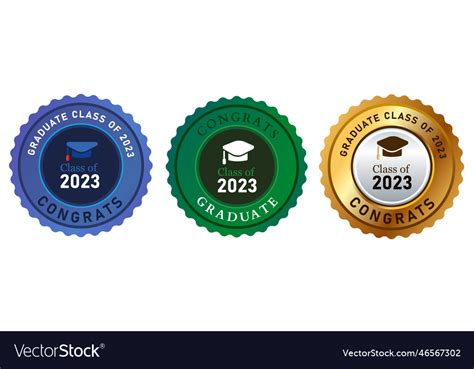Class Of 2023 Graduate Congrats Emblem Circle Vector Image