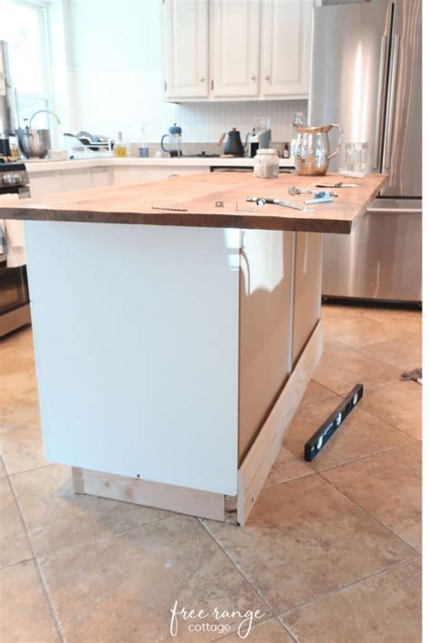 Ikea DIY Kitchen Island With Thrifted Counter Top Free Range Cottage