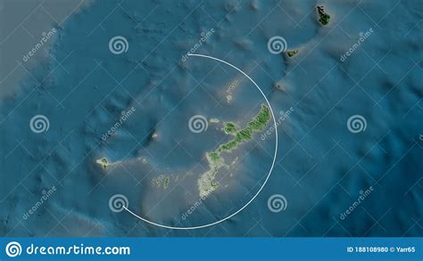 Okinawa Japan Highlighted Satellite Stock Illustration