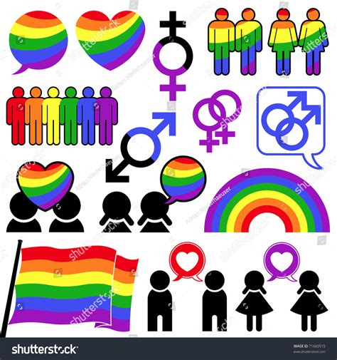 gay icon lesbian rainbow collection stock vector 71660515 shutterstock