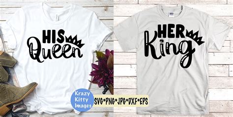 His Queen Svg Her King Svg Couples Svg Bundle Matching Etsy