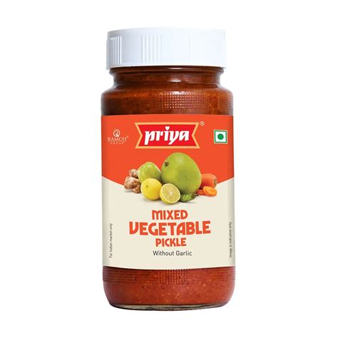 Shop Priya Mixed Veg Pickle Without Garlic 300g Online South Asian Central Usa