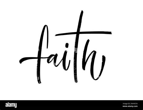 Faith Word Christian Religious Calligraphy Text Faith Vector
