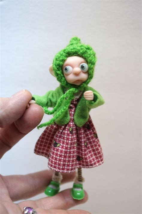 Sale Ooak Poseable Little Bug Eyed Fairy Elf 72 Pixie Polymer Clay