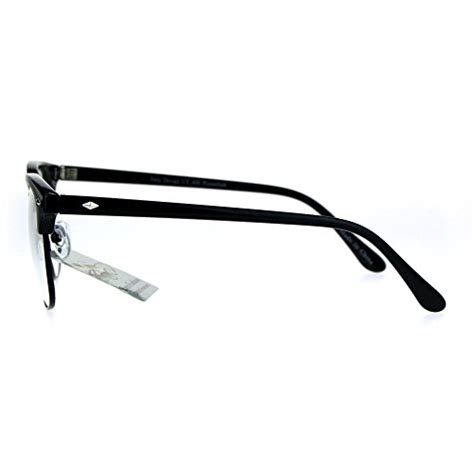 buy mens classic horned half rim hipster nerdy retro eye glasses all black at