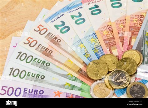 European Euro Currency Coins And Banknotes Stock Photo Alamy