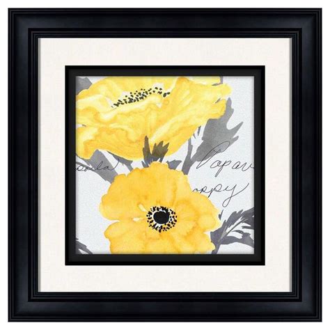 Yellow And Gray Canvas Art 12 X 12 In In 2020 Poppy Wall Art Grey