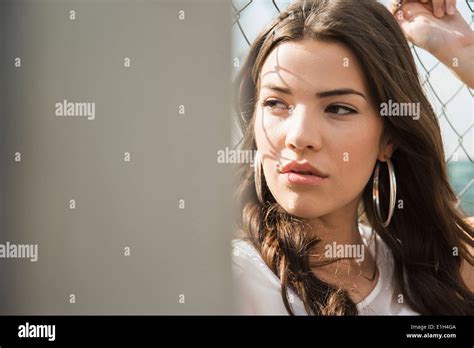 Woman Wearing Earrings Hi Res Stock Photography And Images Alamy