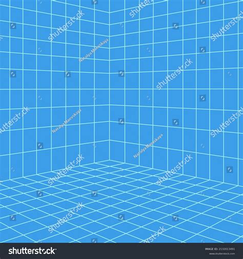 Grid Room Perspective Vector Illustration 3d Stock Vector Royalty Free