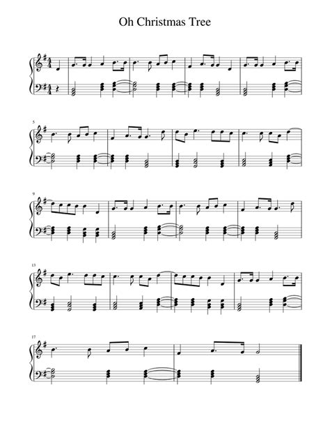 Oh Christmas Tree Sheet Music For Piano Solo Easy