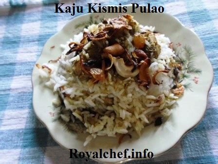 From persian کشمش‎ (kešmeš, raisin). Kaju Kismis Pulao Recipe in Marathi | Royal Chef Sujata