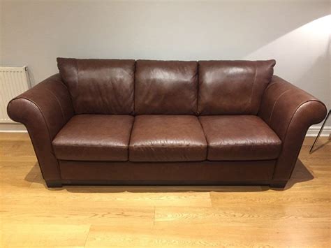 £200 For 2x 3 Seater Brown Leather Couches For Sale Sofology Carmelo