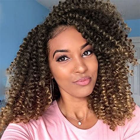 Lady Miranda Brown Color Afro Kinky Curly Braiding Hair Extensions Jerry Curl Crochet Hair 3x