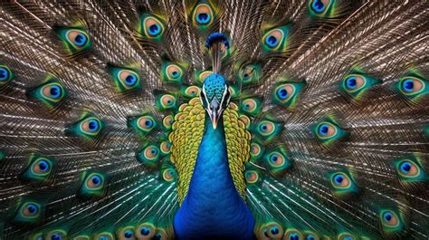 Um pavão orgulhoso exibindo suas penas geradas por ia Foto Premium