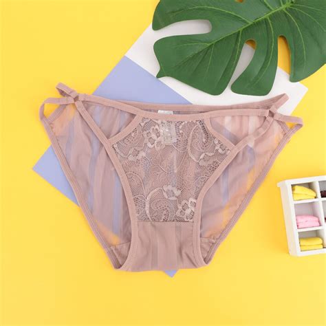 women lace ice silk panties sexy thong soft breathable briefs underwear lingerie women sexy hips