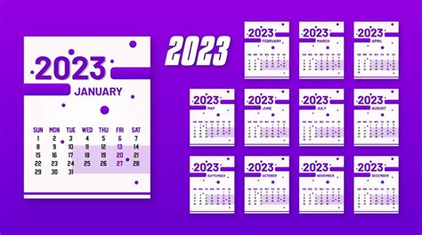 Premium Vector Yearly Calendar 2023 Print Ready Eps Vector Template