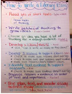 It is important for students to understand the meaning and the true essence of literature to write a literary essay. How to Write a Literary Essay Anchor Chart | Literary ...