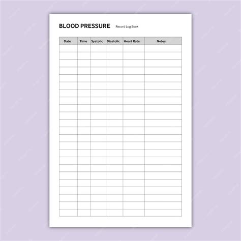 Premium Vector Blood Pressure Log Book Interior