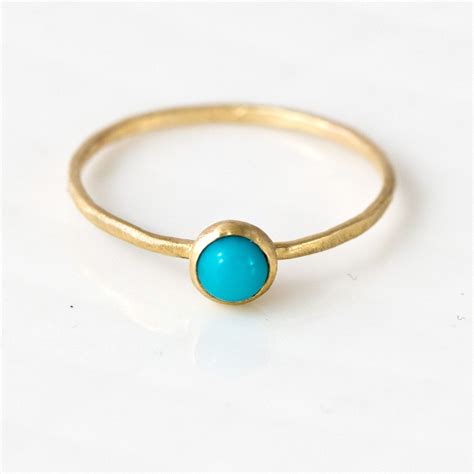 Turquoise Delicate Birthstone Stack Ring | Turquoise gold ring, Turquoise ring, Turquoise