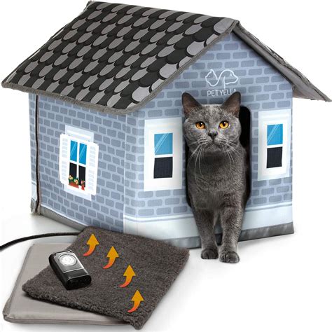 Petyella Heated Cat Houses For Outdoor Cats In Winter Heated Outdoor
