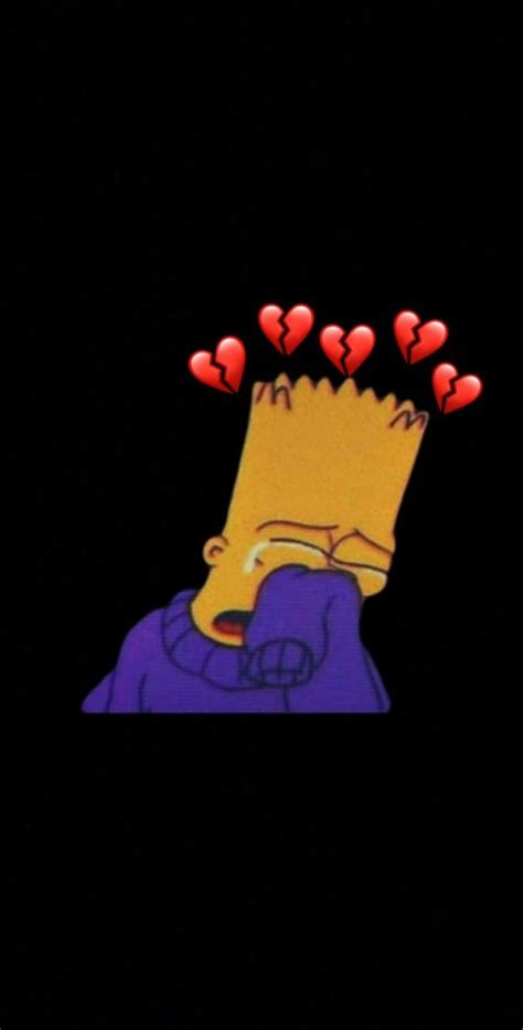 1080x1080 Sad Heart Bart Wallpaper Bart Simpson Sad Hearts Trippy ~ 2