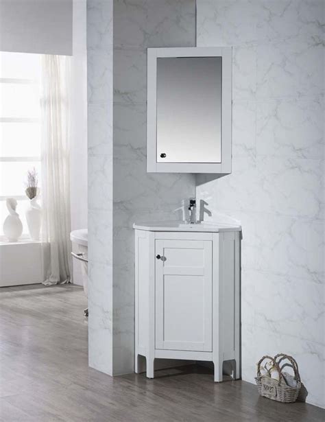 Clarkson 24 Inch Corner Bathroom Vanity With Medicine Cabinet Corner