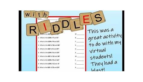 GCF / LCM Worksheets w/ Riddles by The Teacher down the Hall | TpT