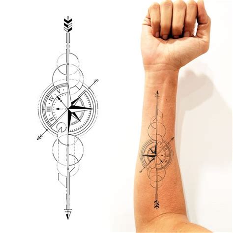 Design Geometric Arrow Compass Tattoo Tattoo Contest 99designs In