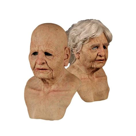 Masks Silicone Female Face Mask Old Woman Latex Mask Party Fancy Dress Party Realistic