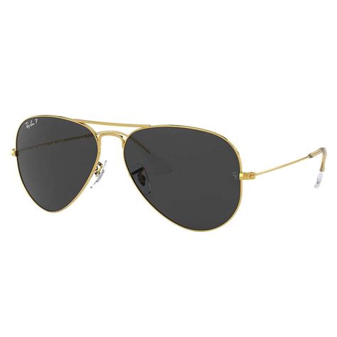 Ray Ban Rb3020 Aviator Classic Sunglasses With Gold Frame Black Lenses