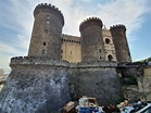 Castel Nuovo, Naples, Italy - Medieval Fortress facing the deep blue ...