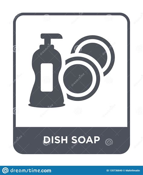 Dish Soap Icon In Trendy Design Style Dish Soap Icon Isolated On White