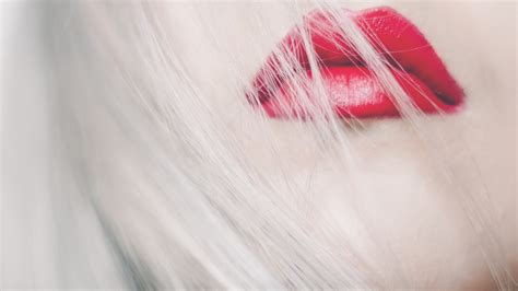 Wallpaper Women Blonde Long Hair Red Lipstick Face Lips