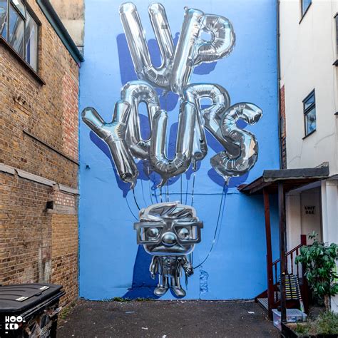 Hyper Realistic Up Yours Helium Balloon Mural By London Graffiti
