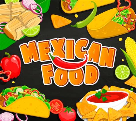 Set De Logos De Comida Mexicana Deliciosa Vector Premium
