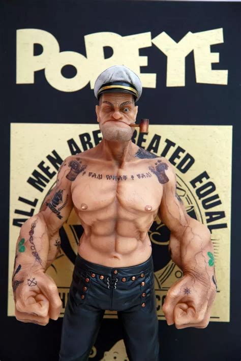 Popeye The Sailor Man Statue Tattoo Funny Caricatures 80s Cartoons