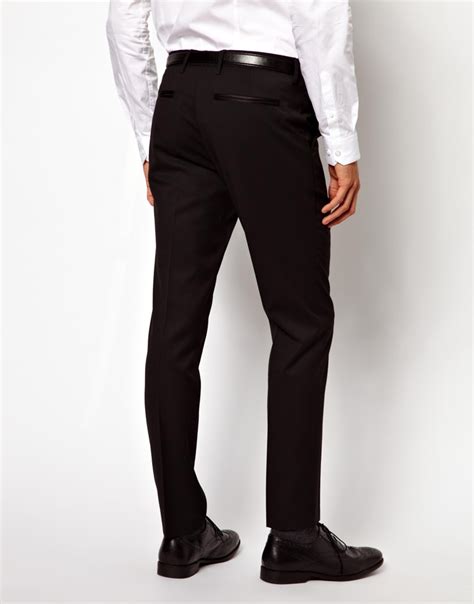 Lyst Dr Denim Asos Skinny Fit Tuxedo Pants In Black For Men
