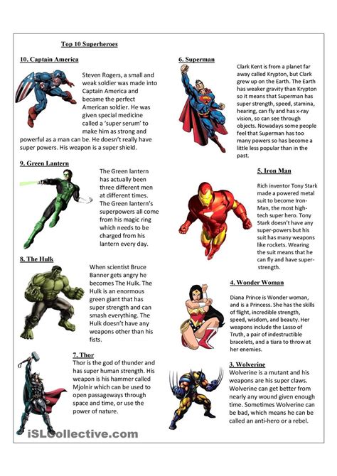 Batman Reading Comprehension Worksheet