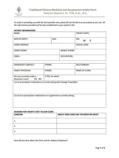 Patient Intake Form Template Fill Online Printable Fillable Blank Pdffiller
