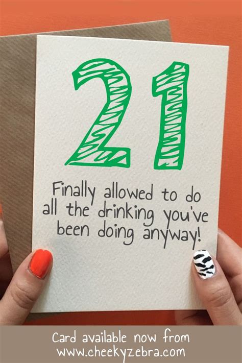 21 Drinking 21st Birthday Cards Birthday Cards For Son Funny