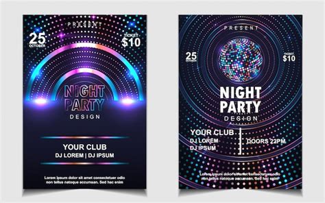 Diseño De Volante O Cartel De Música De Fiesta De Baile Nocturno De