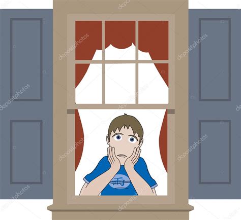 Sad Boy Leaning In Window Sill Stock Vector Image By ©mheldvector 2573086