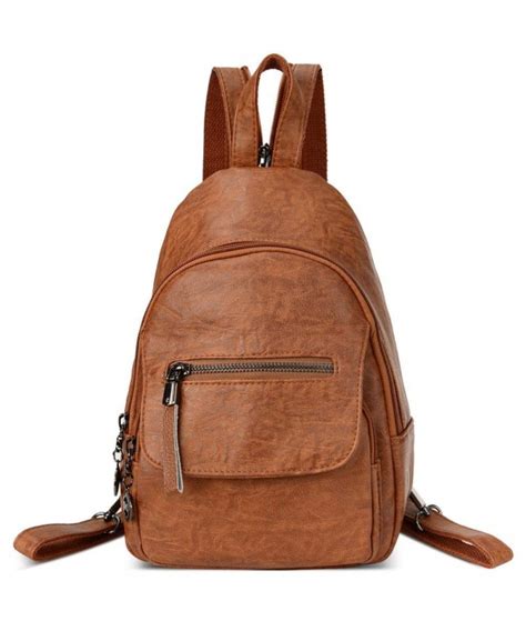 Mini Brown Leather Backpack Purse Iucn Water