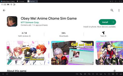 how to play obey me anime otome dating sim on pc with mumu player