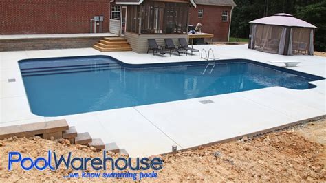 L Shaped Diy Inground Pool Kit With Tanning Ledge And Bench From Pool Warehouse Youtube