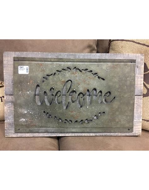 Welcome Metal Cutout Sign Heirloom Home