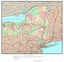 Large detailed administrative map of New York state with highways ...