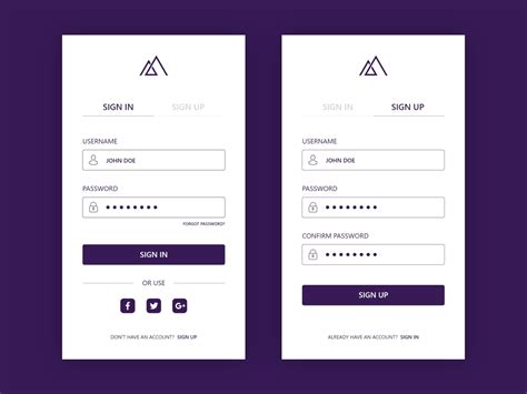 Sign In Sign Up Screen By Maran Thavaratnam On Dribbble